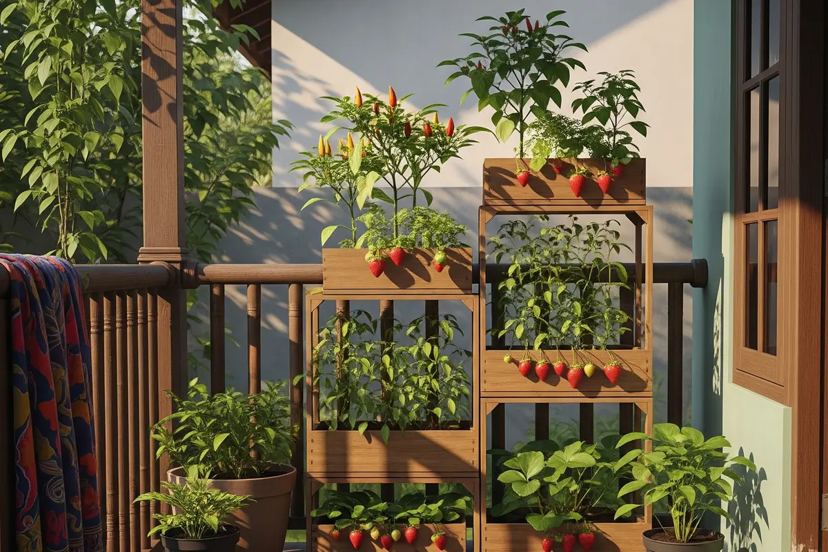 Model Teras Rumah Tipe Kecil dengan Taman Buah Mini
