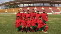 Langkah Timnas Putri Indonesia U-15 semakin sulit setelah menelan kekalahan 1-2 dari Singapura pada laga kedua Grup B di KM 16 Stadium, Vientiane, Laos, Kamis (11/5/2017). (PSSI) 