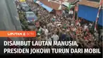 Lautan manusia terjadi saat Presiden Joko Widodo menyambangi Kota Saumlaki di Kabupaten Kepulauan Tanimbar, Maluku, Jumat (02/08) pagi. Melihat antusiasnya masyarakat, Presiden pun turun dari mobil dan menyapa warga sambil berjalan kaki serta membagi...