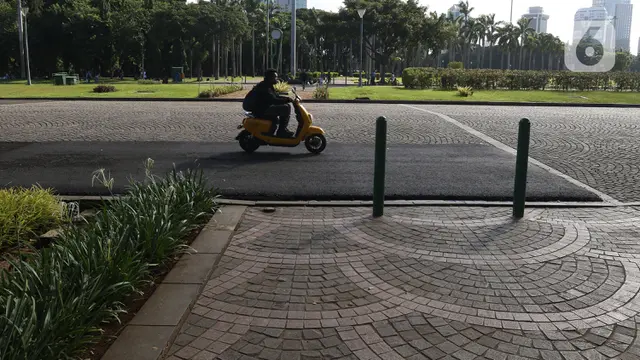 Penampakan Aspal Uji Coba Lintasan Formula E di Monas