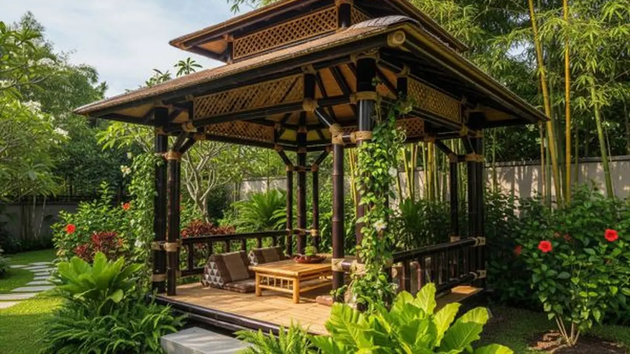 Model Gazebo Sederhana di Halaman Rumah/Gemini AI