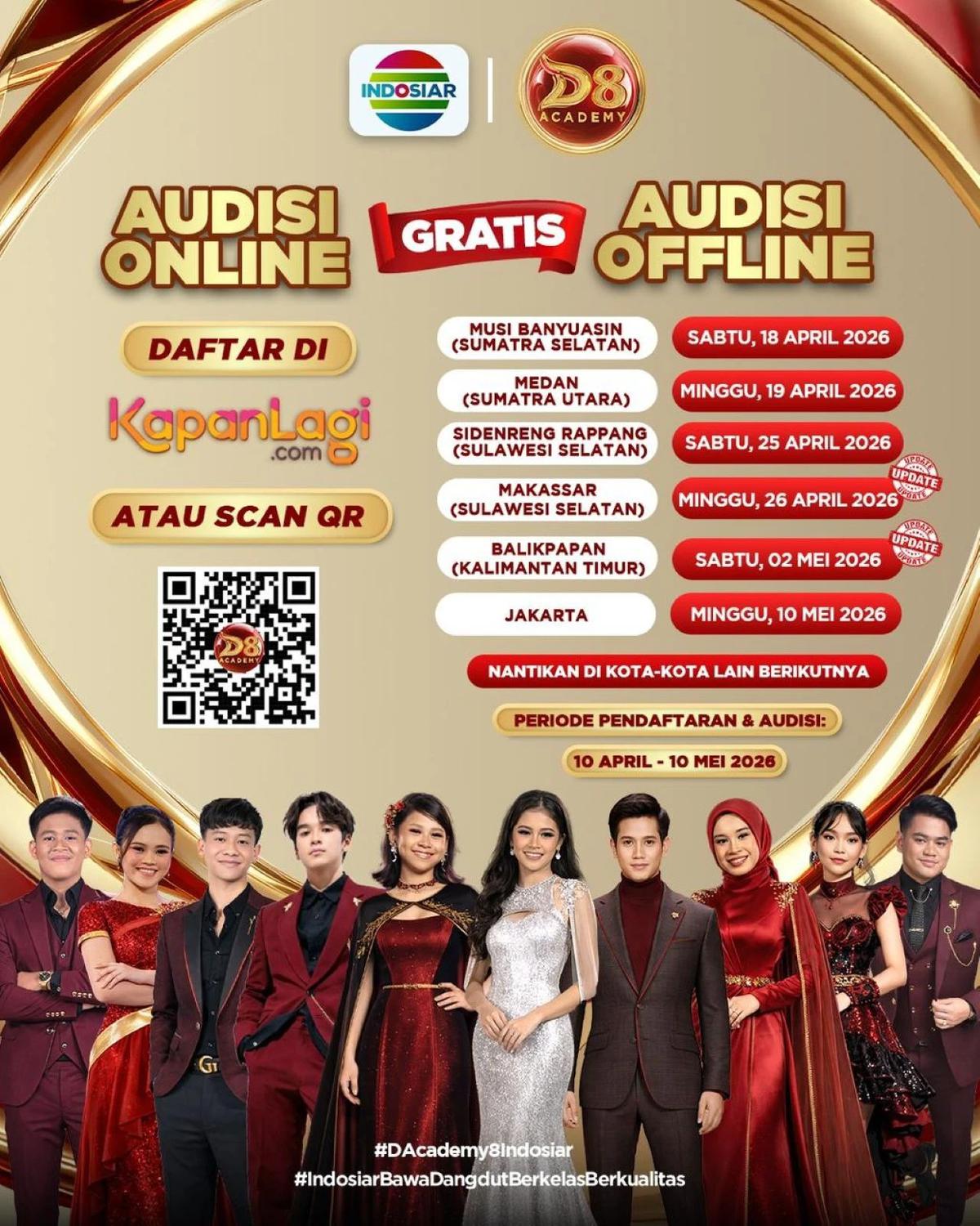 Indosiar Gelar Audisi Terbuka dan Terbesar D’Academy 8 di Berbagai Kota