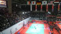 Keramaian penonton pada hari pertama Indonesia Masters 2022. (Gregah Nurikhsani/Bola.com)