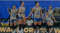 Calista Maya (paling kiri) saat berjuang bersama tim Bandung bjb Tandamata di ajang Proliga 2026. (Bandung bjb Tandamata)