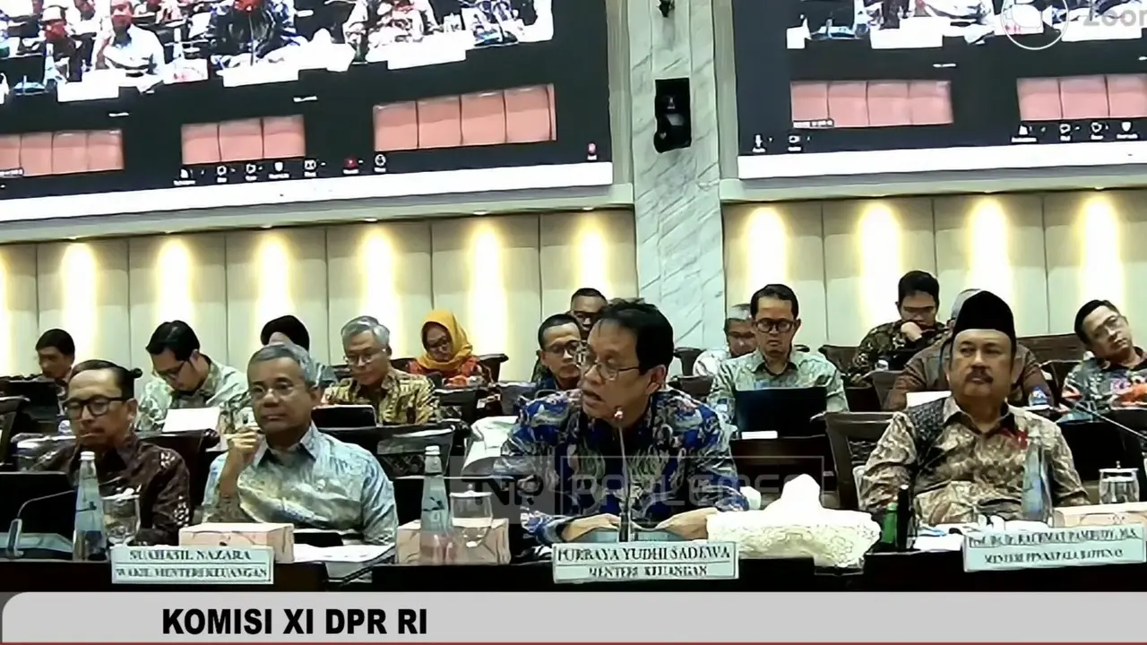 Menteri Keuangan (Menkeu) Purbaya Yudhi Sadewa saat Rapat Kerja dengan Komisi XI DPR, Rabu (15/7/2026). (Foto: Liputan6.com/Arief RH)
