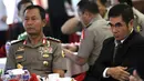 Penandatangan Nota Kesepahaman (MoU) dilakukan untuk pengamanan persidangan MK dan penegakan hukum tindak pidana pemilu, Kamis (8/5/2014).(Liputan6.com/Faizal Fanani)