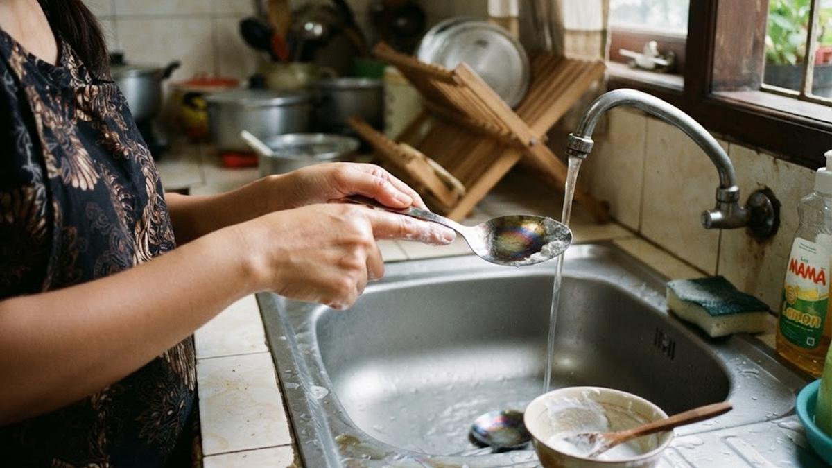 Penyebab Sendok Stainless Steel Kadang Memiliki Bercak Pelangi