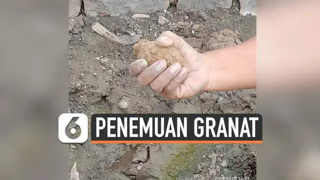 Sebuah granat nanas ditemukan warga yang akan memancing ikan di situ Rawa Kalong Depok Jawa Barat. Granat diduga masih dalam keadaan aktif.