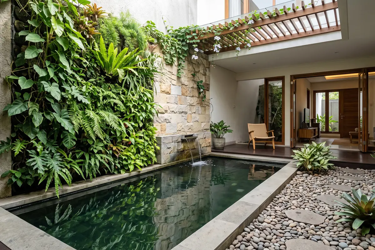 Desain Taman Kering dan Kolam Refleksi