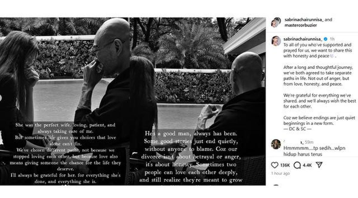 Deddy Corbuzier Konfirmasi Kabar Perceraian, Sebut Sabrina Chairunnisa Istri Sempurna
