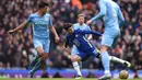 Kedua tim, baik tuan rumah Manchester City maupun Chelsea masih tampil hati-hati di sepuluh menit awal pertandingan. (AFP/Oli Scarff)