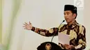 Ekspresi Jokowi saat memberi sambutan di depan para pemuka agama di Bogor, Jawa Barat, Sabtu (10/2). Jokowi mengajak pemuka agama untuk terus bersinergi dengan pemerintah guna mewujudkan masyarakat Indonesia yang kokoh. (Liputan6.com/Pool/Biro Setpres)