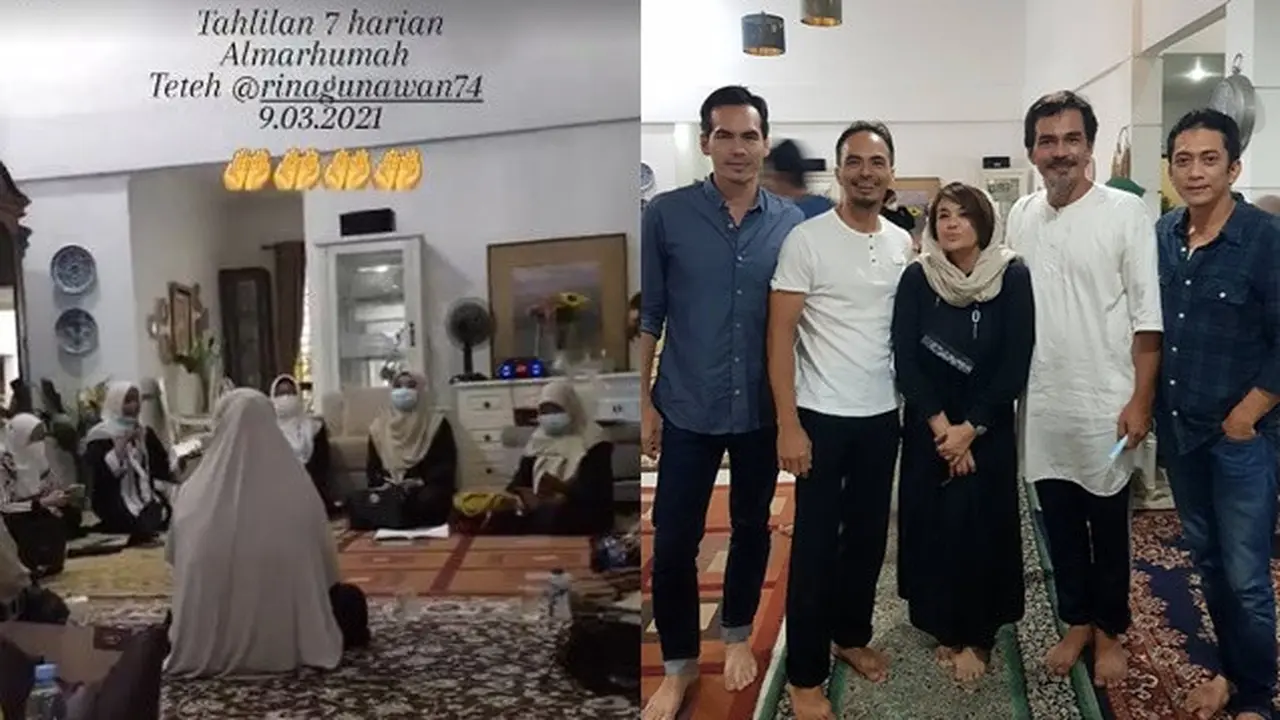 6 Potret Teddy Syach dan Keluarga Gelar Tahlilan Rina Gunawan, Penuh Haru