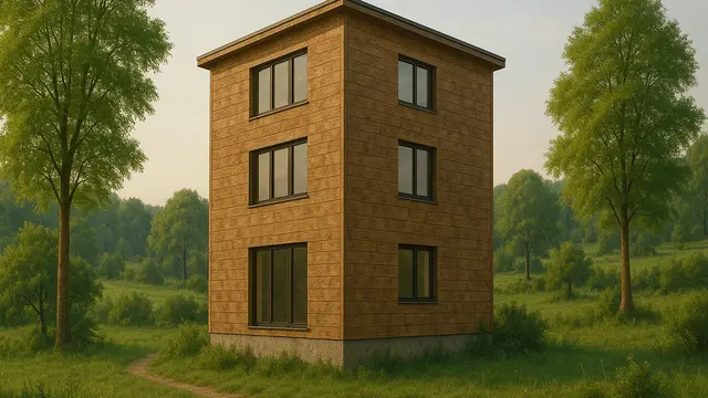 Rumah Kayu 3 Tingkat Asri di Pedesaan (created by AI)