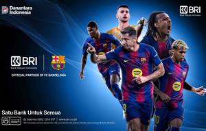 BRI bersama FC Barcelona meluncurkan kartu debit edisi khusus mengusung desain bertema FC Barcelona. (Dok BRI)