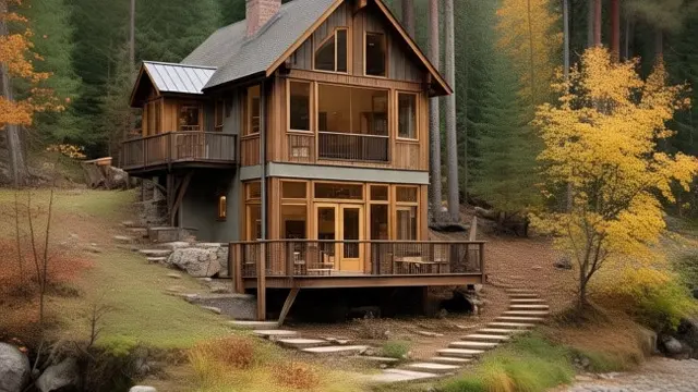 Ilustrasi Rumah Panggung Rustic di Dekat Sungai Pinggir Hutan (Sumber Gambar: Meta AI)