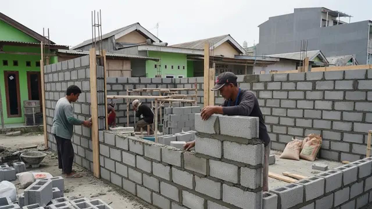 Material Dinding Hemat: Batako atau Bata Ringan Lokal/Ide Desain Rumah Tipe 36 di Tanah Kavling Budget Rp 100 Juta (Sumber: gemini.com)