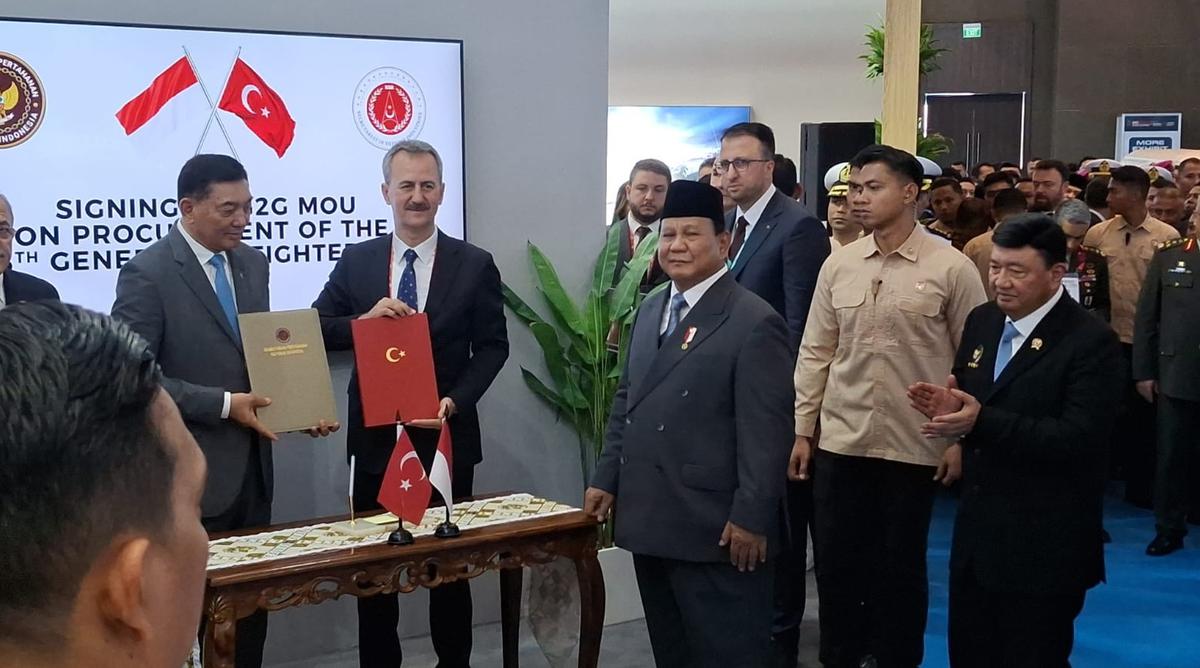 Prabowo Saksikan MoU Jet Tempur Generasi Kelima Indonesia-Turki di Indo Defence 2025