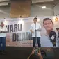 Pasangan Haru-Dhani dalam acara deklarasi di Kawasan Kiara Artha Park, Kota Bandung, Rabu, 28 Agustus 2024.