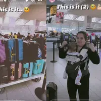 Sekitar sebulan menemani sang suami di Amerika Serikat, Tasya Kamila kembali ke Indonesia. Tidak didampingi suami, Tasya pulang bersama dua anak dan 7 koper besar. Ia pun mengungkapkan sempat bingung saat akan mengambil koper. Berikut potretnya. [Instagram/tasyakamila]