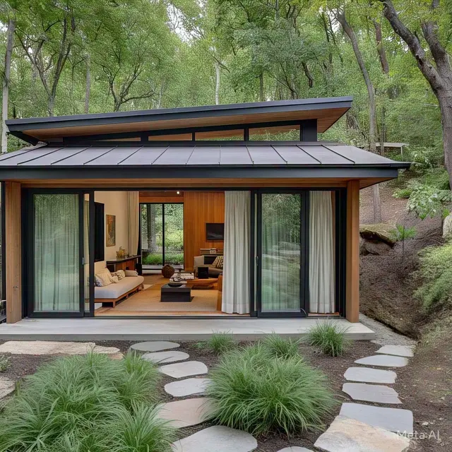 Desain Rumah Lantai 1 dengan Atap Datar