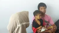 La Rungge (6), bocah penderita gizi buruk di Buton Tengah, saat dirawat.(Liputan6.com/Ahmad Akbar Fua)