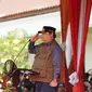 Menko Bidang Perekonomian Airlangga Hartarto saat menyampaikan arahan dalam Apel dan Simulasi Penanganan Kebakaran Hutan dan Lahan (Karhutla) di Palembang, Sumatera Selatan. (Foto: Kemenkoperekonomian)