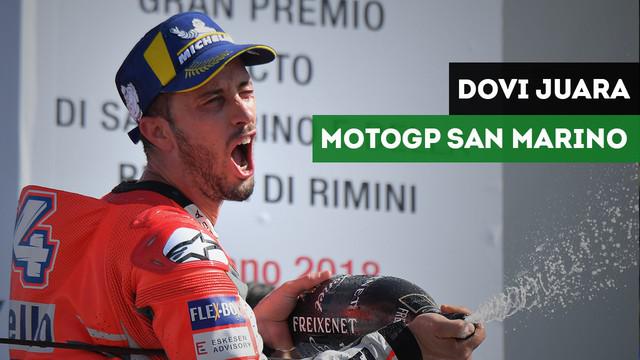 Pembalap Ducati, Andrea Dovizioso menjadi juara pada balapan MotoGP San Marino di Sirkuit Misano, Minggu (9/9/2018). Marc Marquez dan Valentino Rossi menempati posisi kedua dan ketujuh.