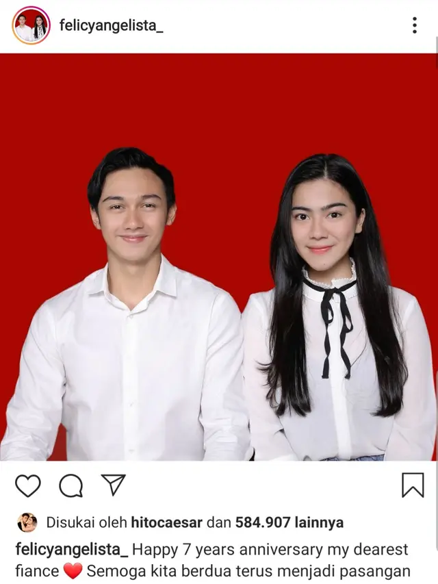 Unggahan Felicya Angelista. (Foto: Instagram @felicyangelista_)