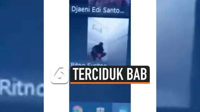 VIDEO: Memalukan, Pria Terciduk BAB Saat Rapat Zoom