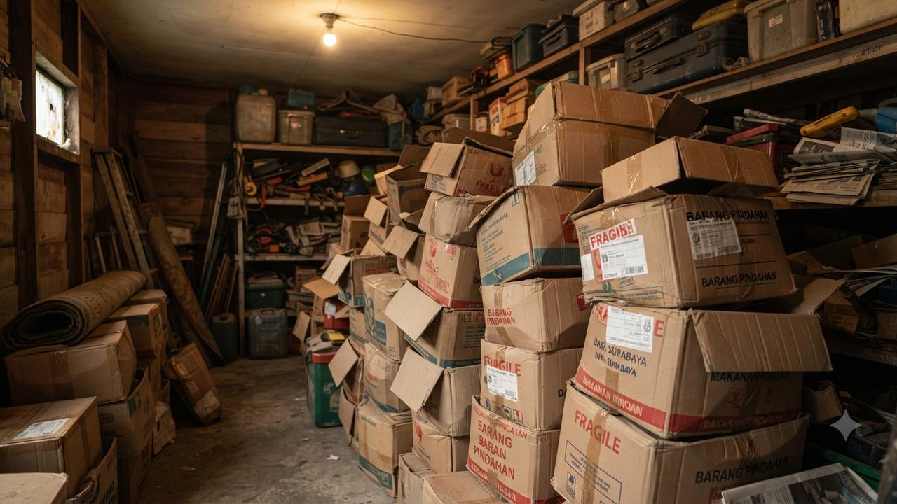 Barang yang Sebaiknya Tidak Disimpan di Gudang Model Tumpukan Kardus Bekas