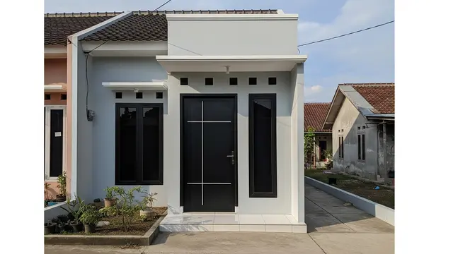 Pintu Baja Minimalis Warna Hitam Doff