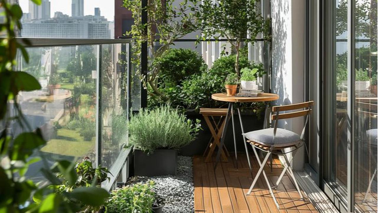 Ilustrasi Desain Taman Batu Koral di Balkon (©Pinterest)