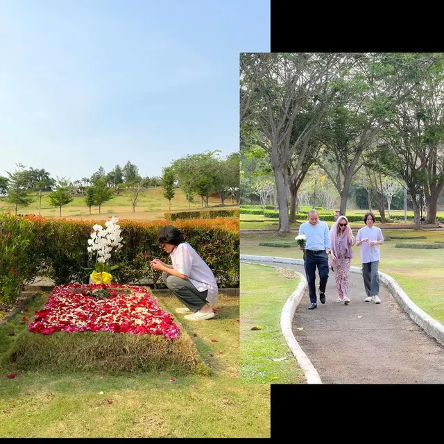 6 Potret Tiko Aryawardhana Ziarah ke Makam Ashraf Sinclair di Tepat Hari Ultahnya