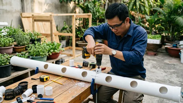 Cara Membuat Hidroponik Tower (Foto: Gemini AI)