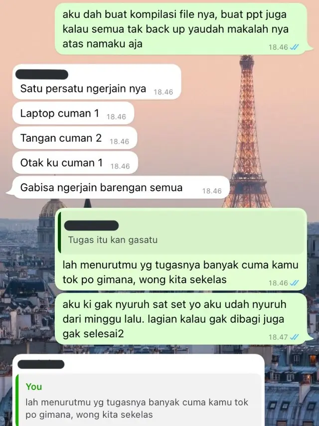 6 Chat Kerja Kelompok Ini Seenaknya Sendiri, Bikin Kesal