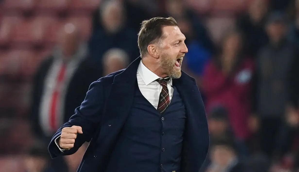 Ralph Hasenhuttl - Pelatih asal Austria ini merupakan salah satu juru taktik yang menerapkan strategi Gegenpresing ala Ralf Rangnick. Gaya permainan tersebut terbukti membawa Southampton mampu bersaing di Liga Inggris. (AFP/Glyn Kirk)