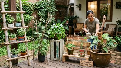 8 Cara Membuat Penyangga Tanaman dari Benda Bekas di Rumah, Hemat Biaya dan Mudah Ditiru