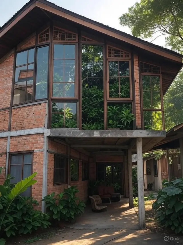 Rumah Kampung Type 36 Dua Lantai (Image by Grok AI)