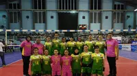 Tim putri Petrokimia Gresik lolos ke semifinal PGN Livoli 2017 Divisi Utama. Petrokimia finis sebagai runner up Grup P. (Humas PBVSI)