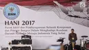 Menko Polhukam Wiranto  memberikan sambutan dalam peringatan HANI, Jakarta, Kamis (13/7). Peringatan HANI 2017 bertema, "Listen First: Listening to Children and Youth is The First Step to Help Them Grow Healthy and Safe". (Liputan6.com/Faizal Fanani)