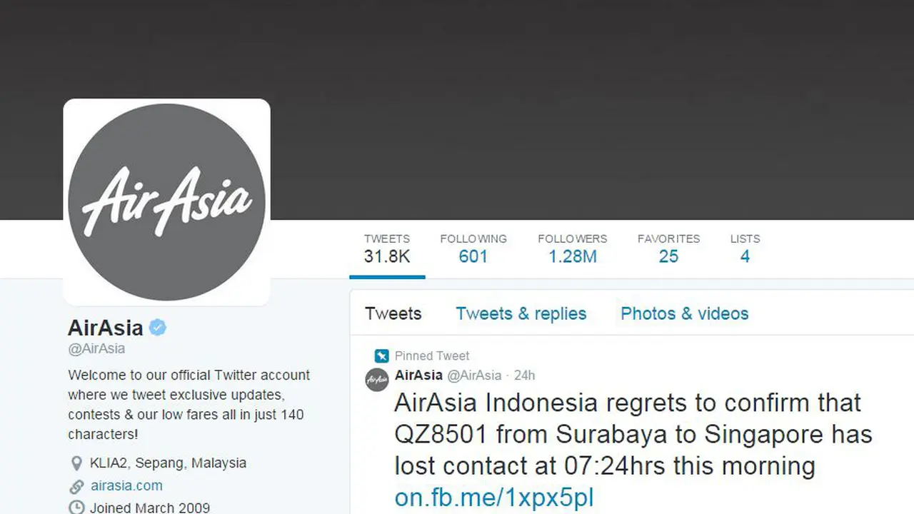 AirAsia QZ8501 Belum Ditemukan, Twitter Masih Dirudung Duka