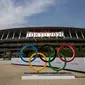 Stadion Nasional Jepang merupakan salah satu venue yang terletak di Kasumigaoka, Shinjuku, Tokyo, Jepang. Venue ini akan digunakan untuk cabang olah raga sepak bola, atletik, dan menjadi tempat pembukaan dan penutupan Olimpiade Tokyo 2020. (Foto: AFP/Behrouz Mehri)