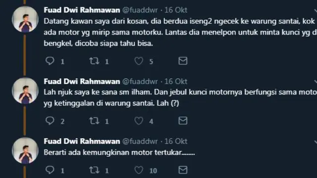 Viral Curhatan Motornya Dicuri, Kisah Mahasiswa Ini Berakhir Kocak