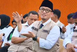 Wakil Menteri Kementerian Haji dan Umrah (Wamenhaj) Dahnil Anzar Simanjuntak di Asrama Haji Pondok Gede, Jakarta, Senin (26/1/2026). (Foto: Liputan6.com/Asnida Riani).