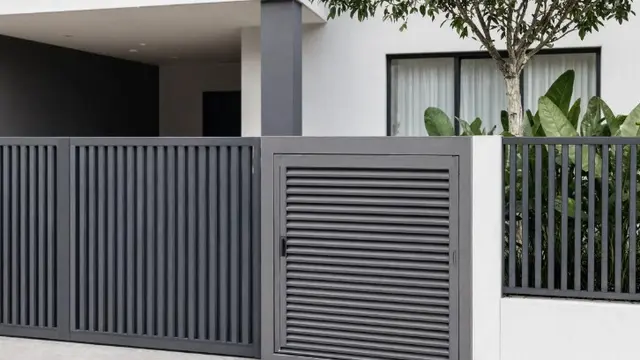 Model Tempat Sampah Tertutup yang Menyatu dengan Desain Pagar (AI Generated)