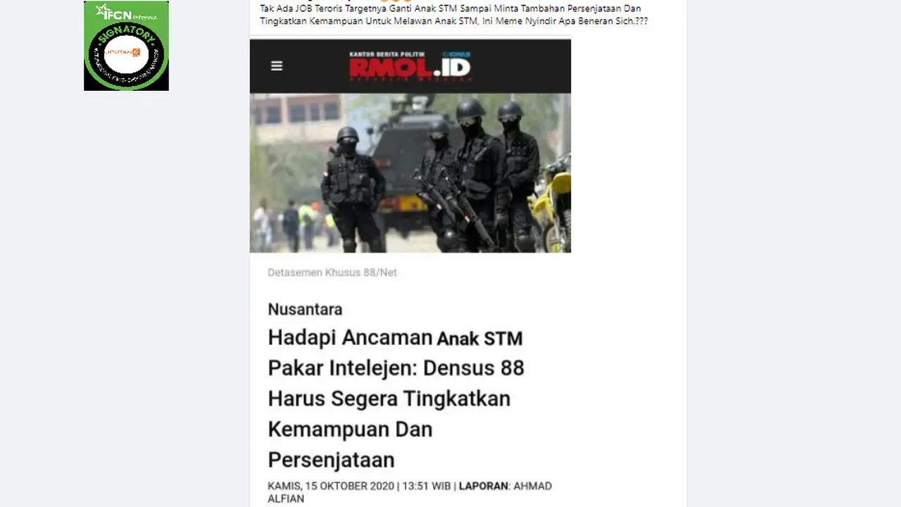 Penelusuran Klaim Densus 88 Harus Tingkatkan Persenjataan untuk Hadapi Anak STM