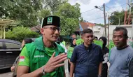 Ketua Bapillu PPP Sandiaga Uno saat menghadiri giat kampanye di Cirebon. Foto (Liputan6.com / Panji Prayitno)