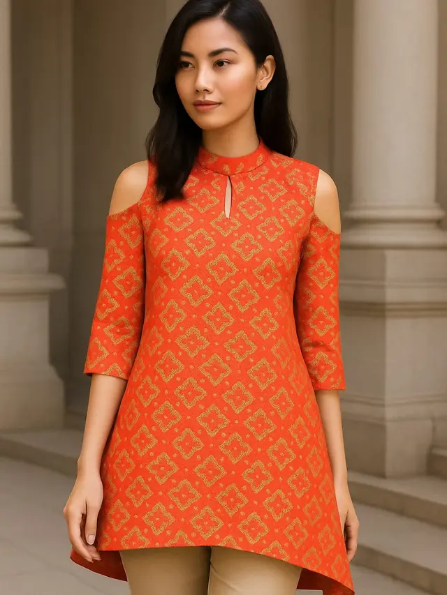 Tunik Batik Cut-Out Shoulder: Desain Kontemporer yang Memukau