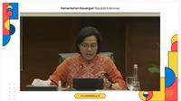 Menteri Keuangan Sri Mulyani saat Konferensi Pers Tindak Lanjut Hasil Rakor Kemenko Perekonomian terkait Kebijakan Subsidi BBM. Dok Youtube
